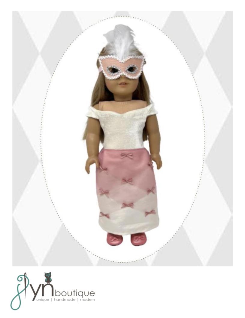 My Sunshine Dolls 18 Inch Modern Harlequin Masquerade for 18" Doll Clothes Pattern Pixie Faire