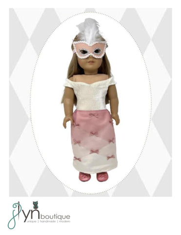 My Sunshine Dolls 18 Inch Modern Harlequin Masquerade for 18" Doll Clothes Pattern Pixie Faire