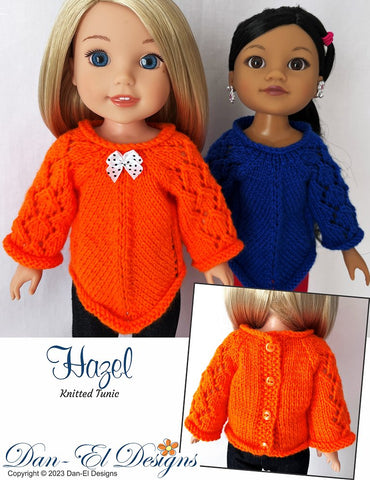 Dan-El Designs Knitting Hazel 14.5" Doll Clothes Knitting Pattern Pixie Faire