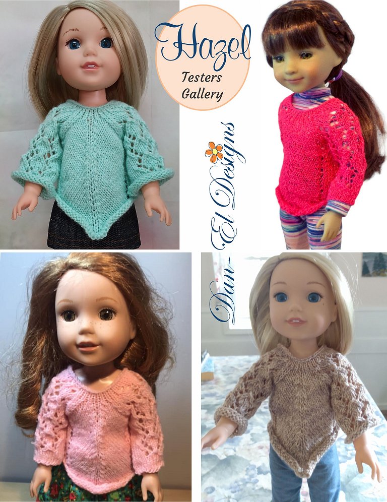 Dan-El Designs Hazel Doll Clothes Knitting Pattern 14.5 inch Dolls