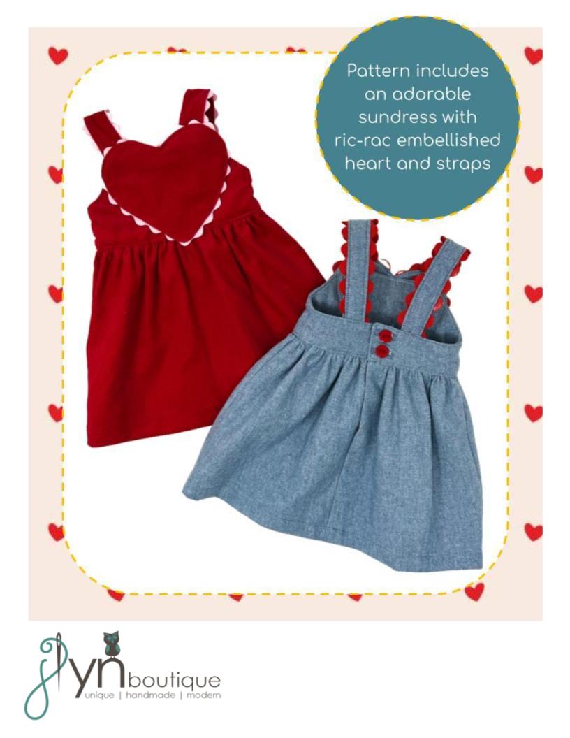 J Lyn Boutique 18 Inch Modern Heartfelt Dress 18" Doll Clothes Pattern Pixie Faire