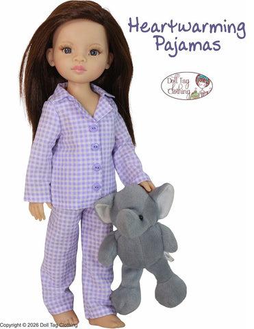 Doll Tag Clothing Paola Reina Heartwarming Pajamas Pattern for 13" Paola Reina and Little Darling Dolls Pixie Faire