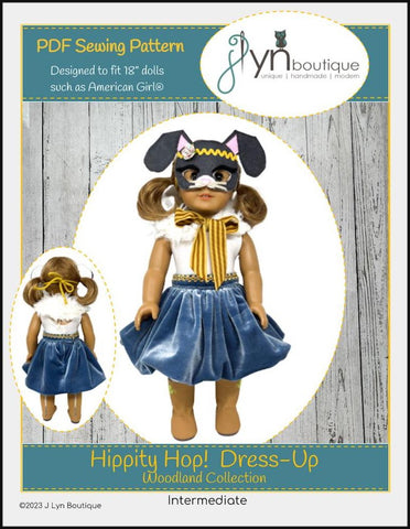 J Lyn Boutique 18 Inch Modern Hippity Hop! Dress-Up 18" Doll Clothes Pattern Pixie Faire