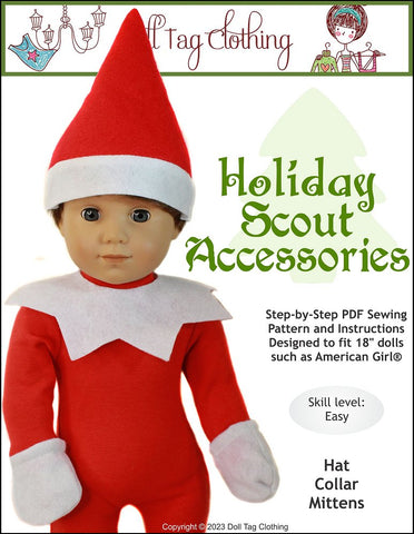 Doll Tag Clothing 18 Inch Modern Holiday Scout Accessories 18" Doll Clothes Pattern Pixie Faire