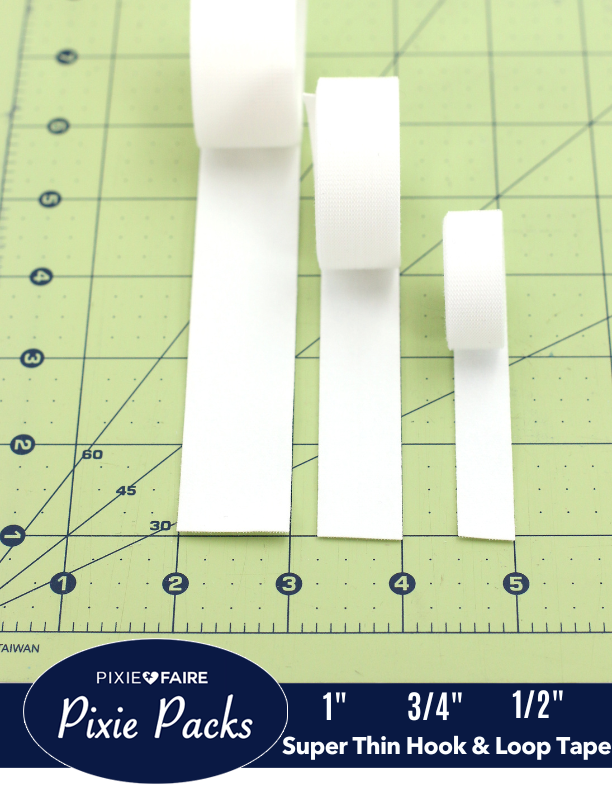 Pixie Faire Pixie Packs Pixie Packs 1/2" Wide Super Thin Hook and Loop Tape - White Pixie Faire
