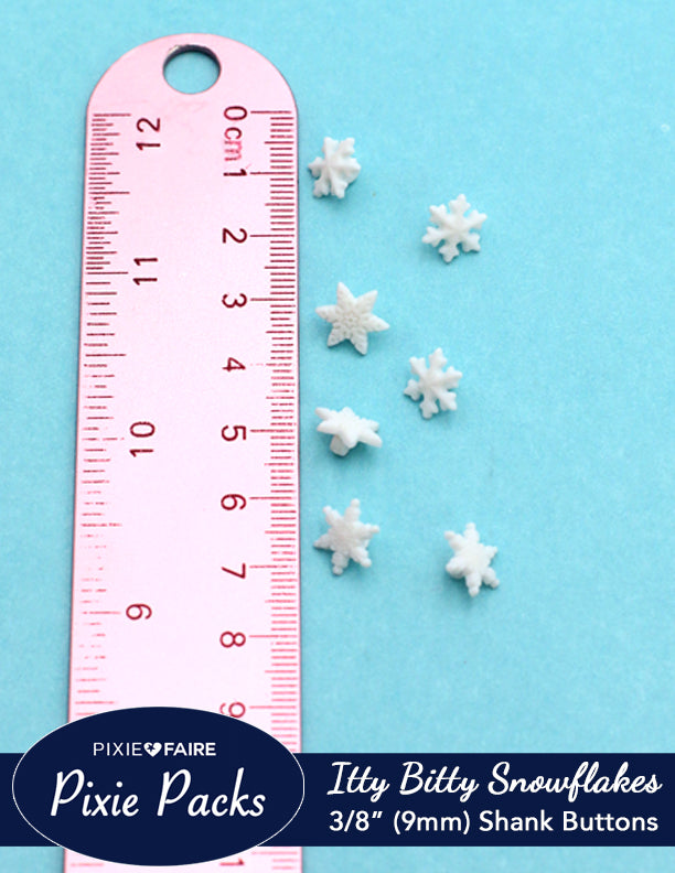 Dress It Up Itty Bitty Snowflake Buttons 3/8 or 9mm