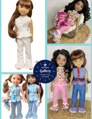 Jelly Bean Soup Designs 18 Inch Modern Vintage PJ's 14.5-15” Doll Clothes Pattern Pixie Faire
