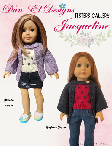 Dan-El Designs Knitting Jacqueline Top and Jacket 18" Doll Clothes Knitting Pattern Pixie Faire