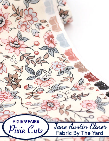 Pixie Faire Pixie Cuts Pixie Cuts Fabric By The Yard - Cotton "Jane Austen" Elinor 1/2 Yard Pixie Faire