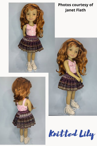 Knitted Lily Ruby Red Fashion Friends Coral Mist Skirt Knitting Pattern for 15" Ruby Red Fashion Friends Dolls Pixie Faire