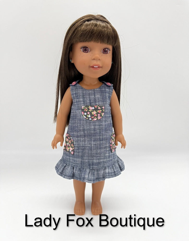 Lady Fox Boutique Ruby Red Fashion Friends Zina Dress 14.5-15" Doll Clothes Pattern Pixie Faire