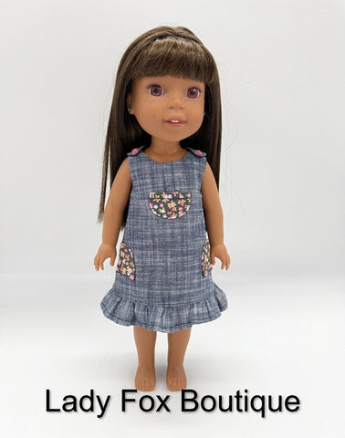 Lady Fox Boutique Ruby Red Fashion Friends Zina Dress 14.5-15" Doll Clothes Pattern Pixie Faire
