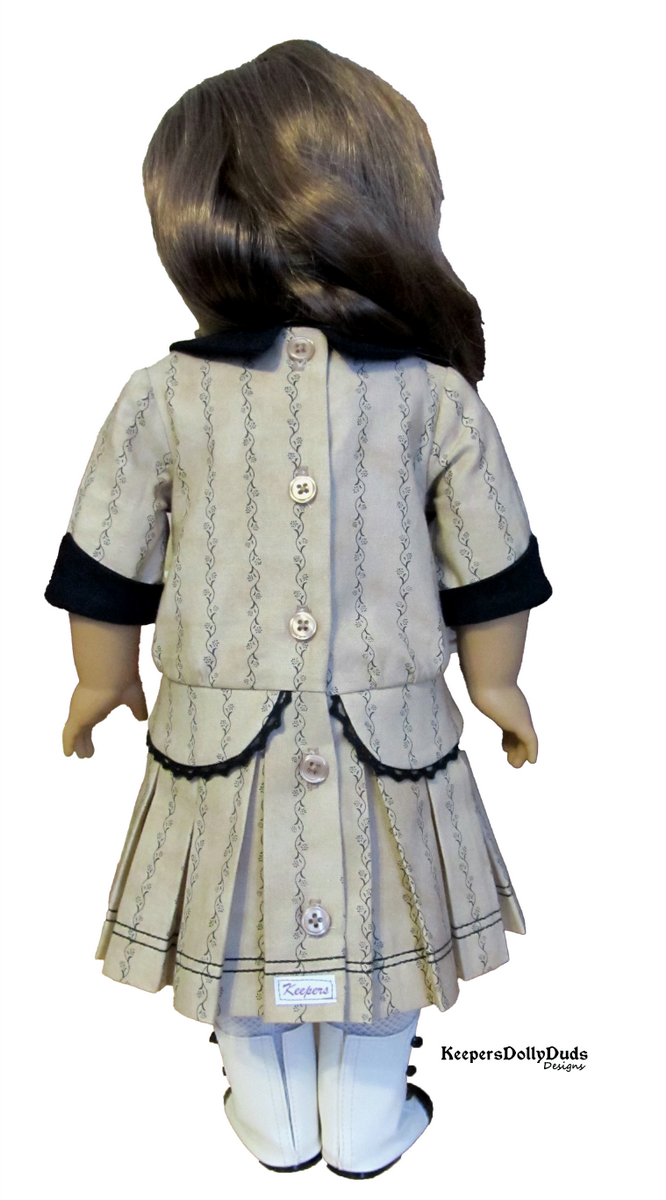 Keepers Dolly Duds Designs BOGO 18 Inch Historical 1914 Pleated Frock 18" Doll Clothes Pattern Pixie Faire