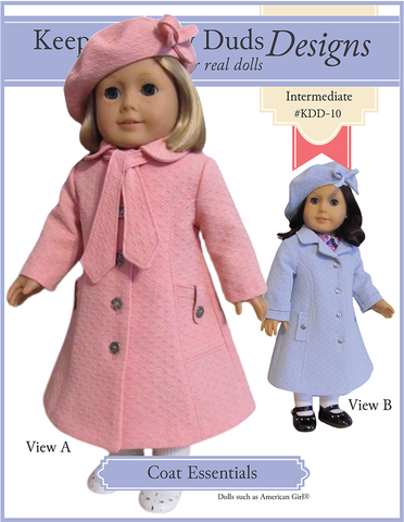 Keepers Dolly Duds Designs 18 Inch Historical Coat Essentials 18" Doll Clothes Pattern Pixie Faire