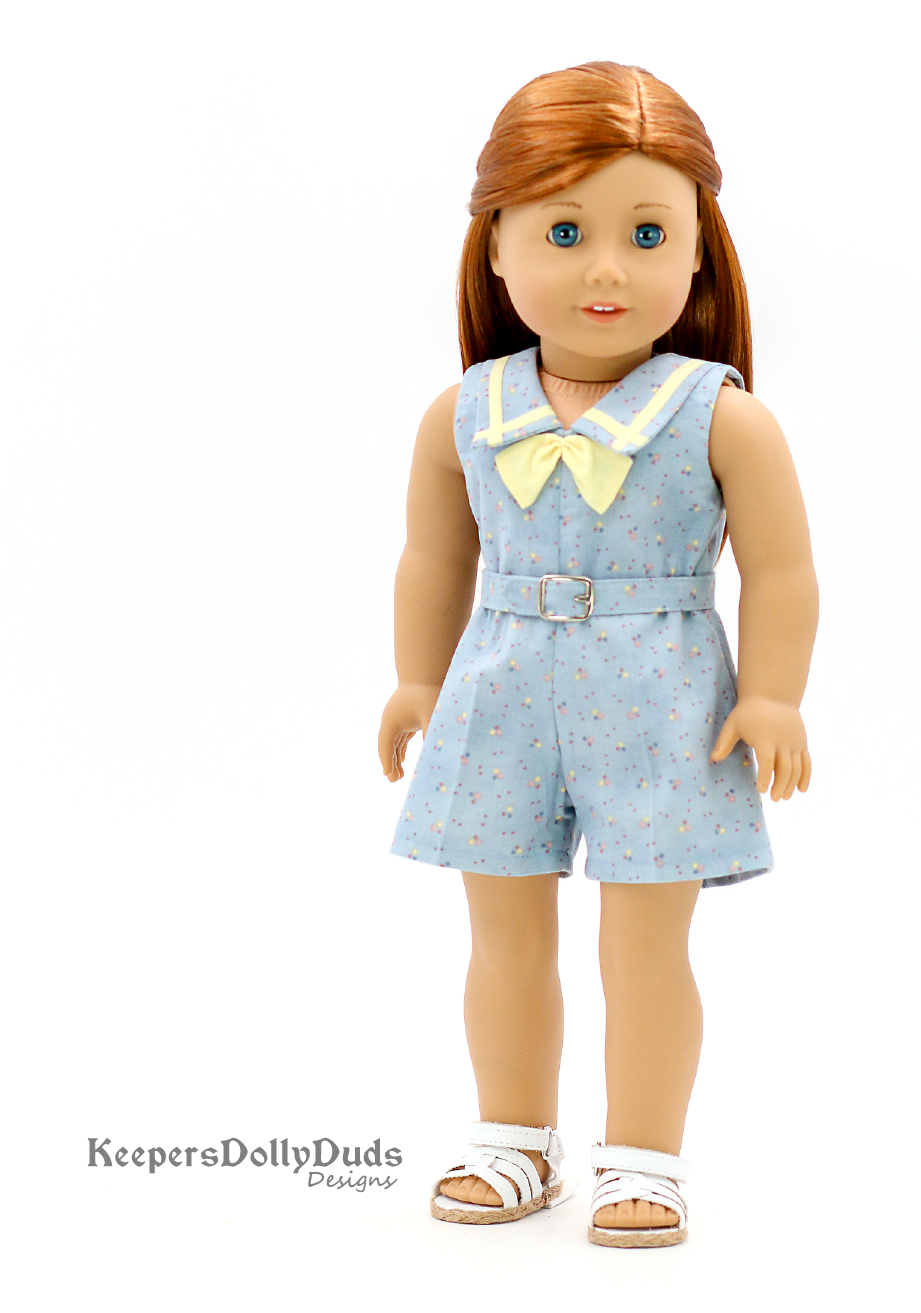Keepers Dolly Duds Designs 18 Inch Historical SWC 2024 Bonus 1930s Playsuit 18" Doll Clothes Pattern Pixie Faire