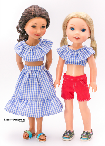 Keepers Dolly Duds Designs WellieWishers Sweet Summer Days 14.5-15" Doll Clothes Pattern Pixie Faire