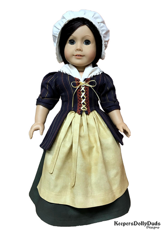 Keepers Dolly Duds Designs 18 Inch Historical Williamsburg 18" Doll Clothes Pattern Pixie Faire