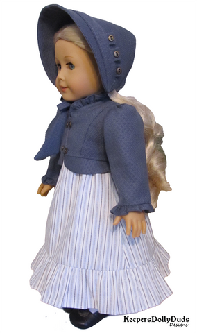 Keepers Dolly Duds Designs 18 Inch Historical Regency Spencer Jacket and Bonnet Set 18" Doll Clothes Pattern Pixie Faire