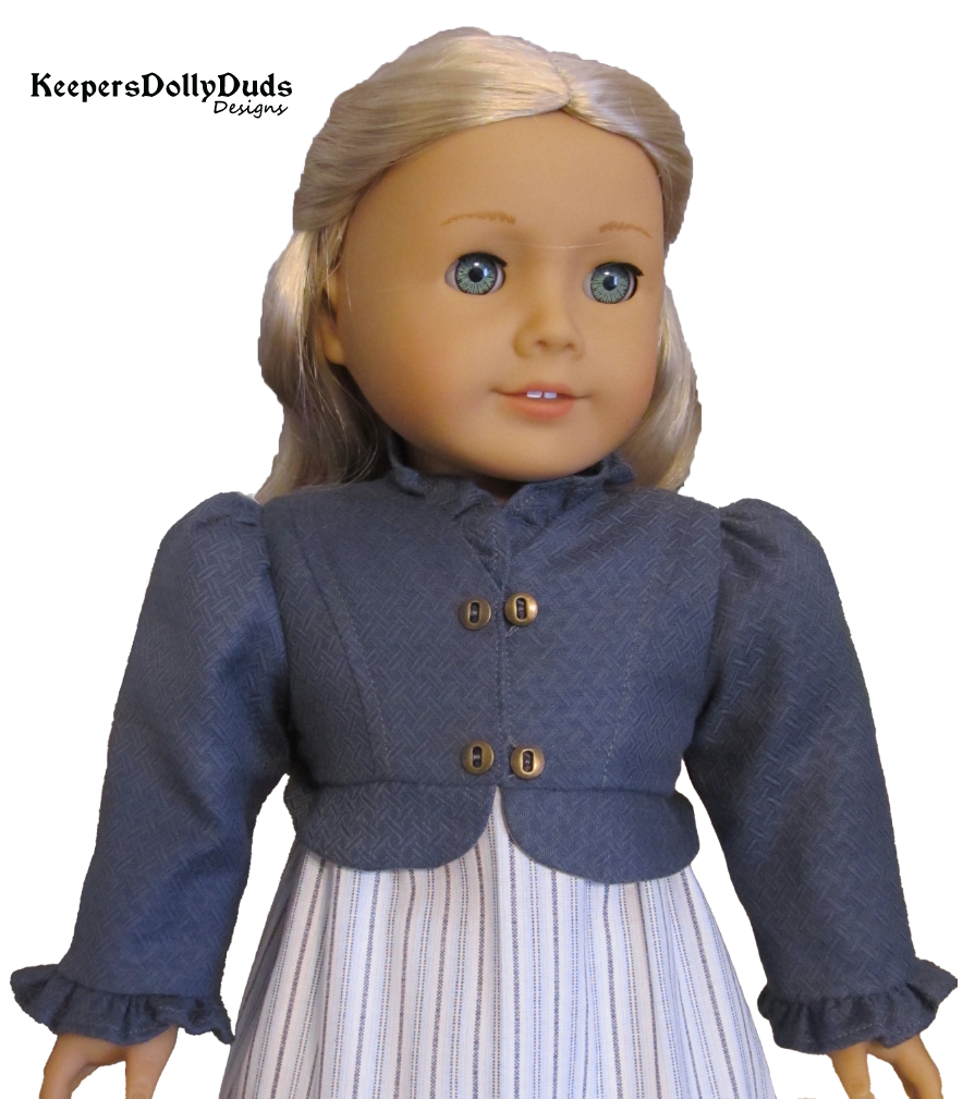 Keepers Dolly Duds Designs 18 Inch Historical Regency Spencer Jacket and Bonnet Set 18" Doll Clothes Pattern Pixie Faire