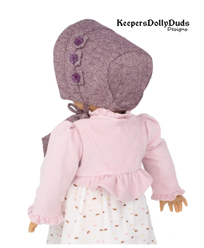 Keepers Dolly Duds Designs 18 Inch Historical Regency Spencer Jacket and Bonnet Set 18" Doll Clothes Pattern Pixie Faire