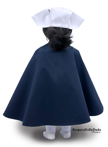 1940s Nurse's Cape and Cap 18" Doll Clothes Pattern