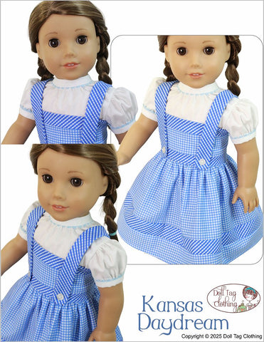 Doll Tag Clothing 18 Inch Historical Kansas Daydream Dress 18" Doll Clothes Pattern Pixie Faire