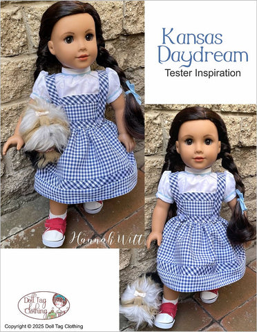 Doll Tag Clothing 18 Inch Historical Kansas Daydream Dress 18" Doll Clothes Pattern Pixie Faire