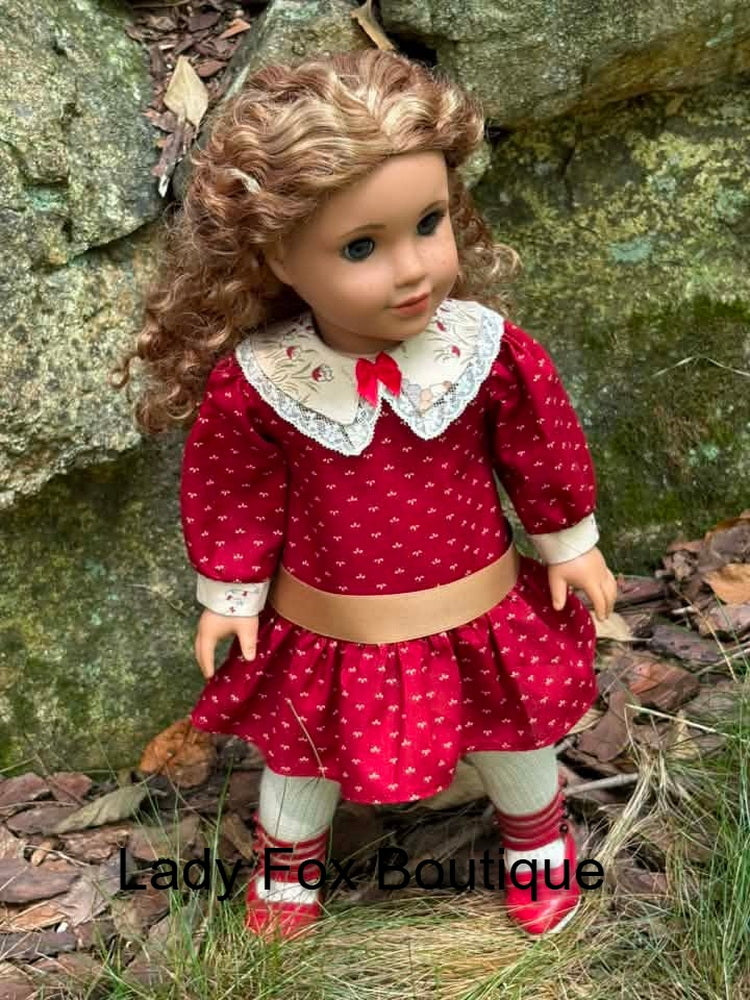 Lady Fox Boutique Ruby Red Fashion Friends Garden Whisper Dress 18 Inch Doll Clothes Pattern Pixie Faire