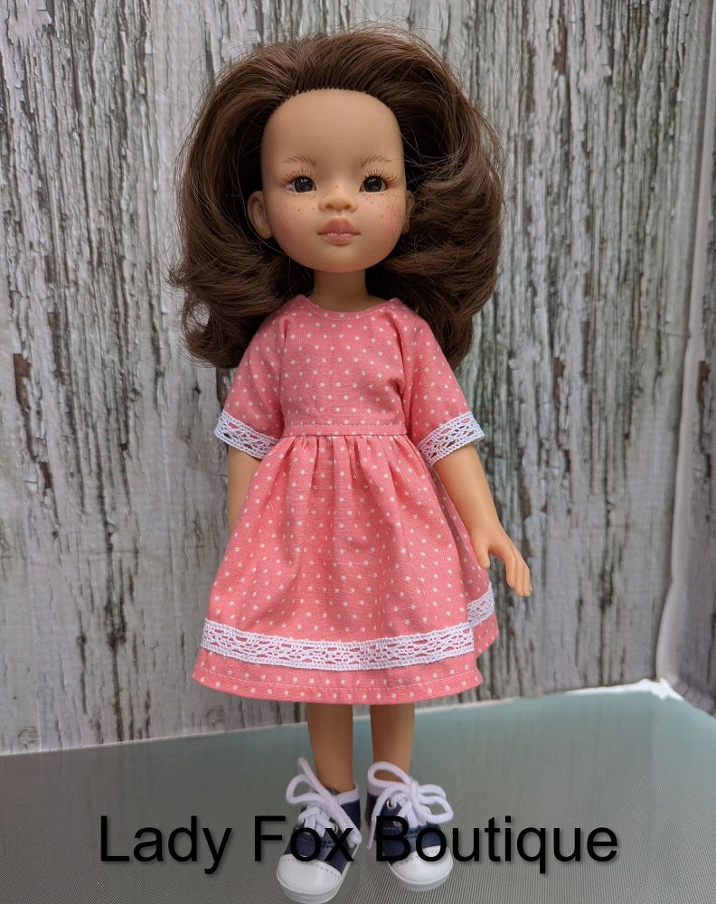 Lady Fox Boutique Paola Reina Chamomile Dress Doll Clothes Pattern For 13 Inch Paola Reina Las Amigas Dolls Pixie Faire