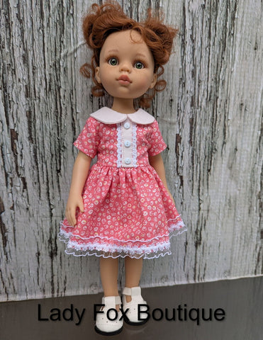 Lady Fox Boutique Paola Reina A Day in the Garden Dress Doll Clothes Pattern For 13 Inch Paola Reina Dolls Pixie Faire