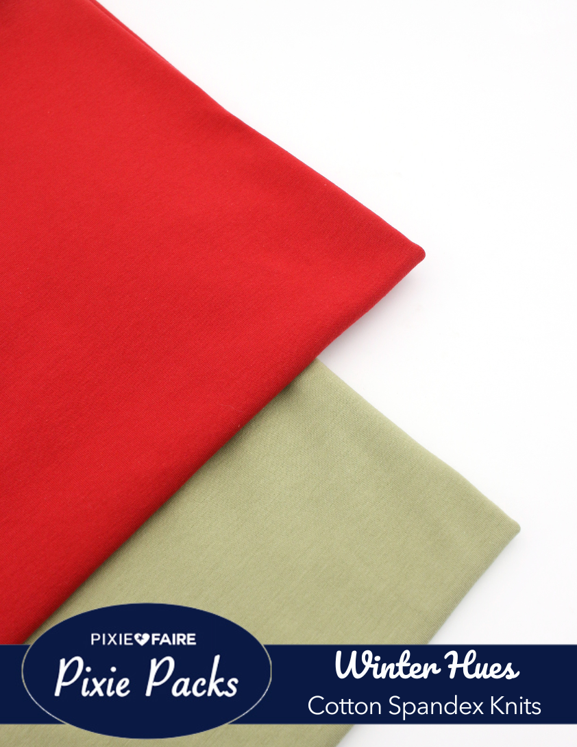 Pixie Faire Pixie Packs Pixie Packs Cotton Spandex Knit Fat Quarter Bundle - Winter Hues Pixie Faire