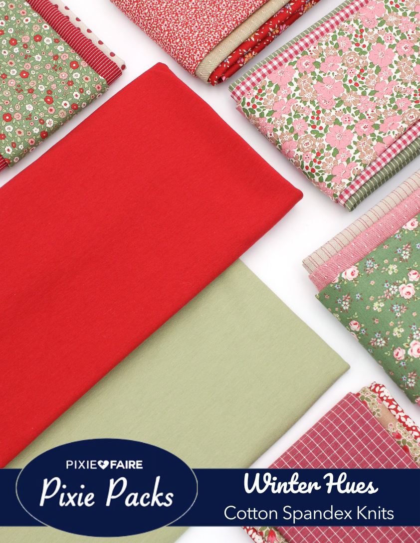 Pixie Faire Pixie Packs Pixie Packs Cotton Spandex Knit Fat Quarter Bundle - Winter Hues Pixie Faire