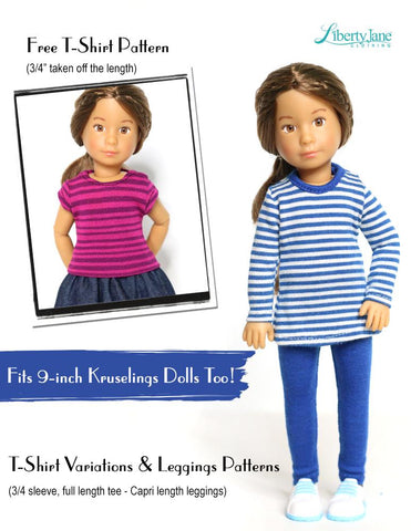 Liberty Jane Barbie FREE T-Shirt Pattern For 11-1/2" Fashion Dolls Pixie Faire