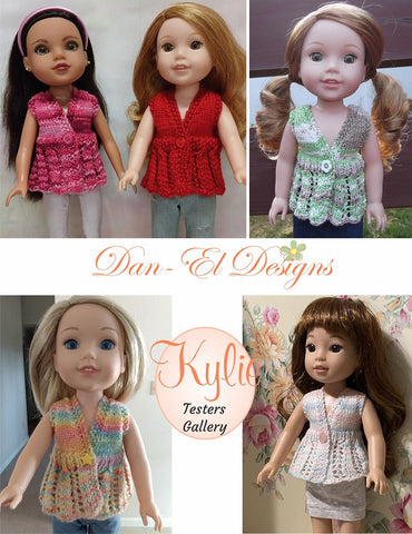 Dan-El Designs Knitting Kylie 14.5" Doll Clothes Knitting Pattern Pixie Faire