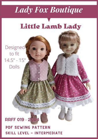 Lady Fox Boutique Ruby Red Fashion Friends Little Lamb Lady 14.5-15 Inch Doll Clothes Pattern Pixie Faire