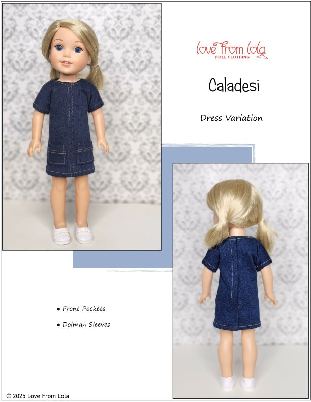Love From Lola Ruby Red Fashion Friends Caladesi Dress and Romper 14.5-15" Doll Clothes Pattern Pixie Faire