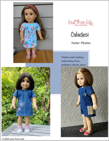 Love From Lola 18 Inch Modern Caladesi Dress and Romper 18" Doll Clothes Pattern Pixie Faire