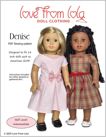 Love From Lola 18 Inch Historical Denise 18" Doll Clothes Pattern Pixie Faire