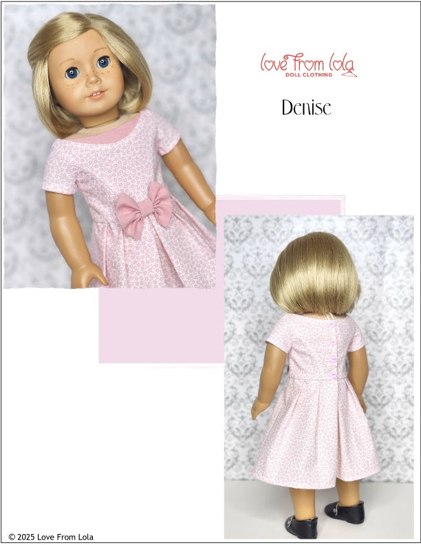 Love From Lola 18 Inch Historical Denise 18" Doll Clothes Pattern Pixie Faire
