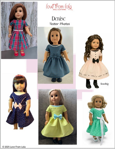 Love From Lola 18 Inch Historical Denise 18" Doll Clothes Pattern Pixie Faire