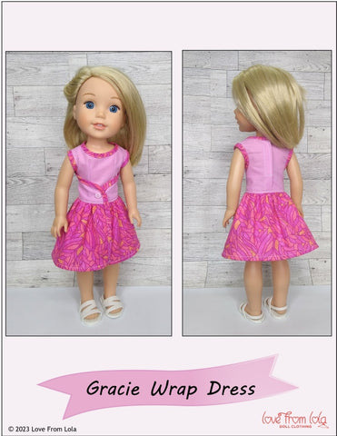 Love From Lola Ruby Red Fashion Friends Gracie Wrap Dress 14.5-15" Doll Clothes Pattern Pixie Faire