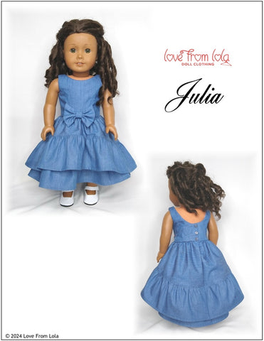 Love From Lola 18 Inch Modern Julia 18" Doll Clothes Pattern Pixie Faire