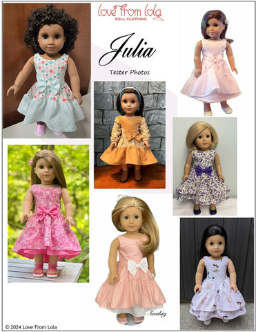Love From Lola 18 Inch Modern Julia 18" Doll Clothes Pattern Pixie Faire