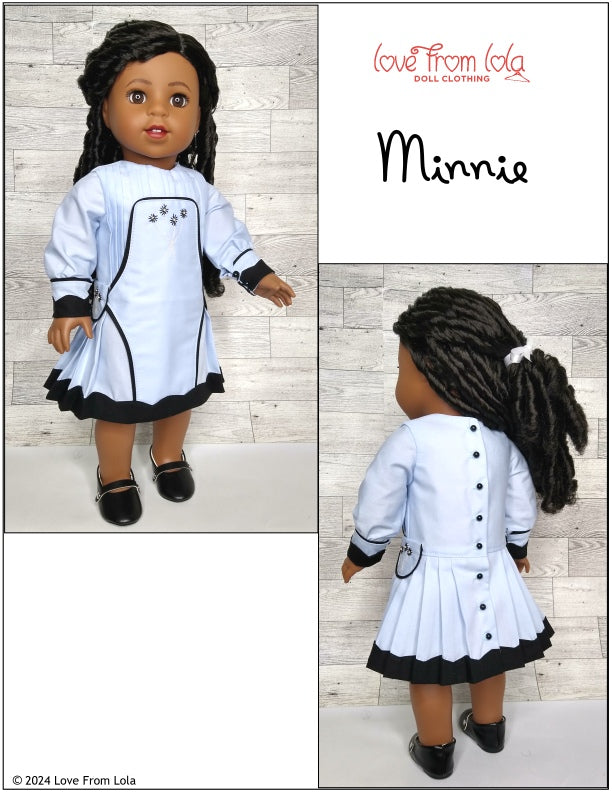 Love From Lola 18 Inch Historical Minnie 18" Doll Clothes Pattern Pixie Faire