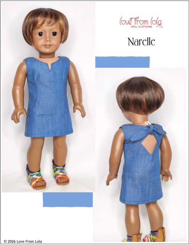 Love From Lola 18 Inch Modern Narelle 18" Doll Clothes Pattern Pixie Faire