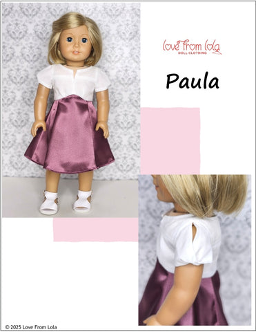 Love From Lola 18 Inch Historical Paula 18" Doll Clothes Pattern Pixie Faire