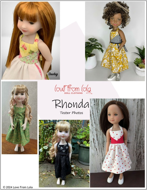 Love From Lola Ruby Red Fashion Friends Rhonda 14.5-15" Doll Clothes Pattern Pixie Faire