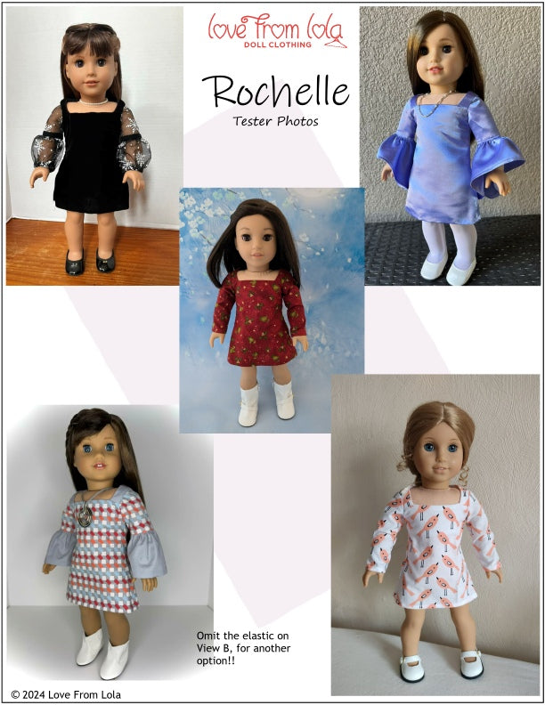 Love From Lola 18 Inch Modern Rochelle 18" Doll Clothes Pattern Pixie Faire