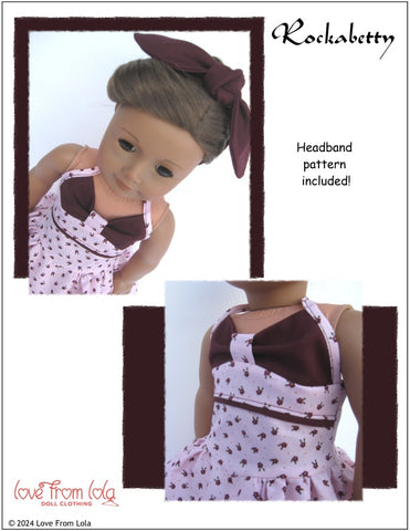 Love From Lola 18 Inch Modern Rockabetty 18" Doll Clothes Pattern Pixie Faire