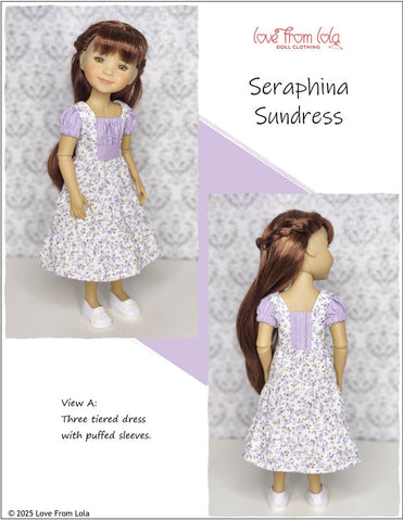 Love From Lola WellieWishers Seraphina Sundress 14.5-15" Doll Clothes Pattern Pixie Faire